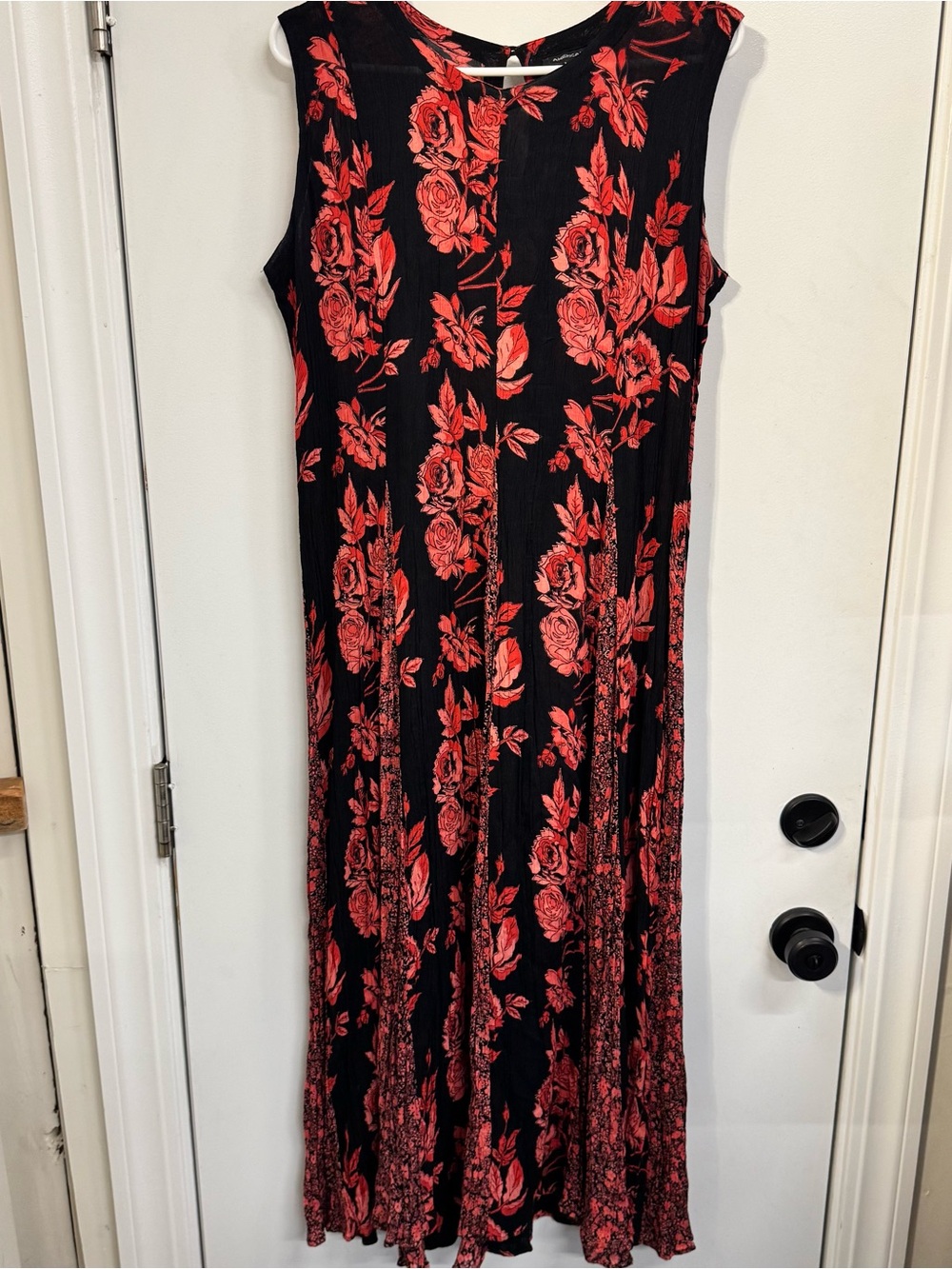 VTG 90s American Angel Womens Red Black Floral Maxi Fairy Grunge Y2K